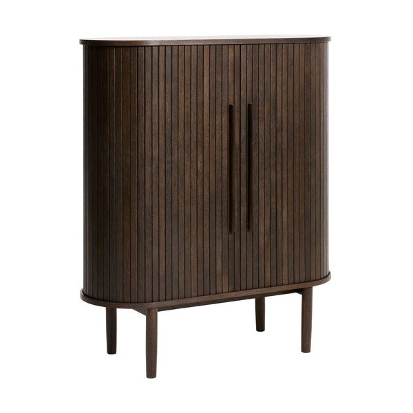 Szafka w dekorze dębu z drzwiami przesuwnymi w ciemnym naturalnym kolorze 100x118x40 cm Meta – Unique Furniture