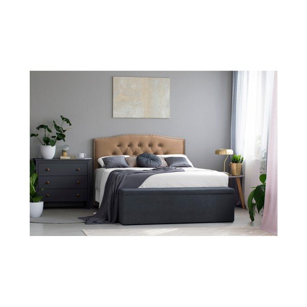 Ciemnobeżowy zagłówek łóżka Mazzini Sofas Cloves, 200x120 cm-image-2