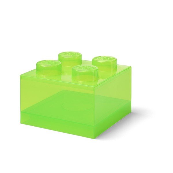 Zielony plastikowy pojemnik dziecięcy 25x25x18 cm – LEGO®