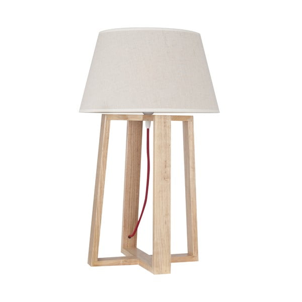 Lampa stołowa z drewnianą podstawą Simon