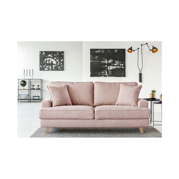 Jasnoróżowa sofa 3-osobowa Cosmopolitan design Madrid-image-3