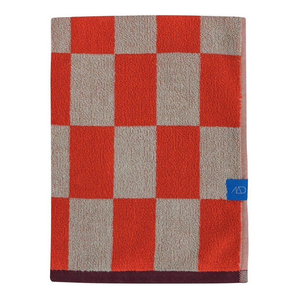 Pomarańczowo-beżowy ręcznik kąpielowy z bawełny organicznej frotte 70x133 cm Retro – Mette Ditmer Denmark