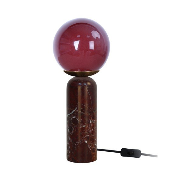 Bordowa marmurowa lampa stołowa (wysokość 38 cm) Lazio Sphere – Leitmotiv