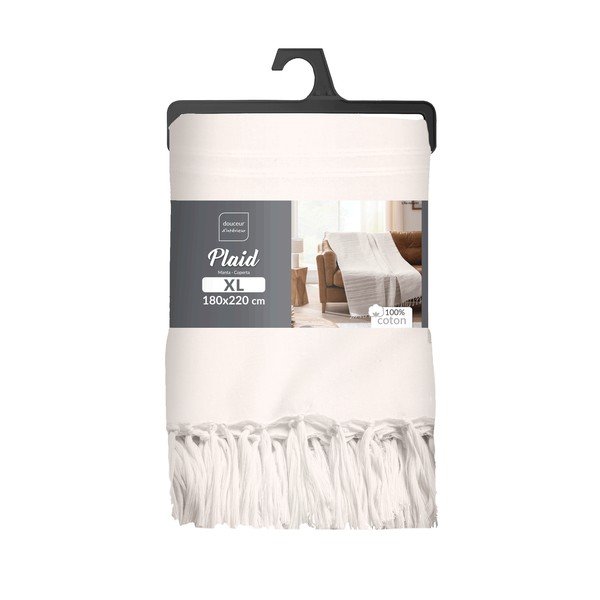 Kremowa bawełniana narzuta 125x150 cm Lilia – douceur d'intérieur-image-2