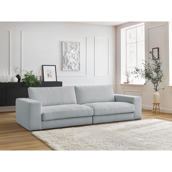 Jasnoszara sztruksowa sofa 274 cm Leonard – Bobochic Paris-image-1