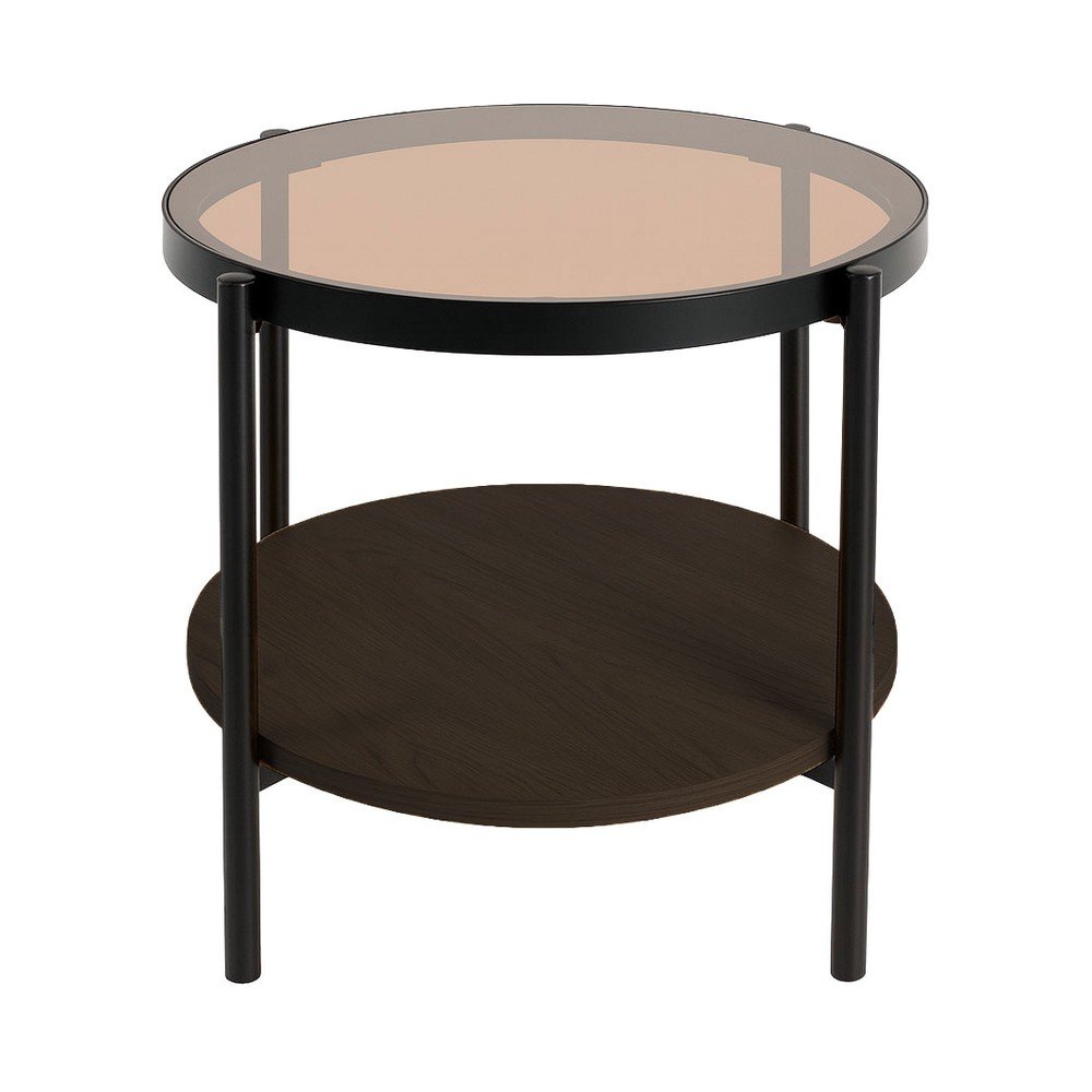 Okrągły stolik ze szklanym blatem ø 48 cm Hassel – Unique Furniture