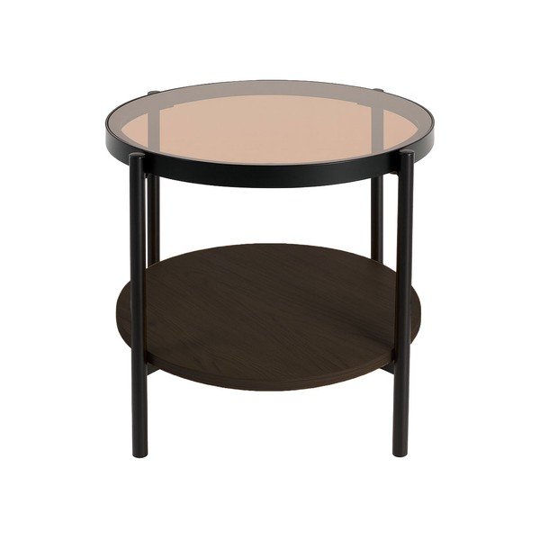 Okrągły stolik ze szklanym blatem ø 48 cm Hassel – Unique Furniture