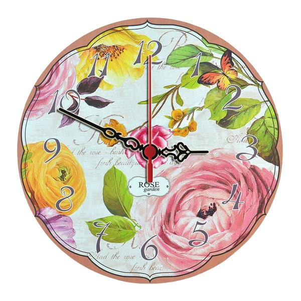 Zegar ścienny Rose Garden, 30 cm