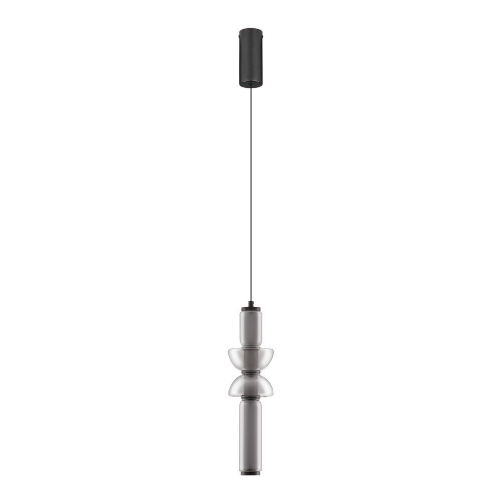 Szara szklana lampa wisząca LED ze ściemniaczem ø 12 cm Ulon – Nova Luce