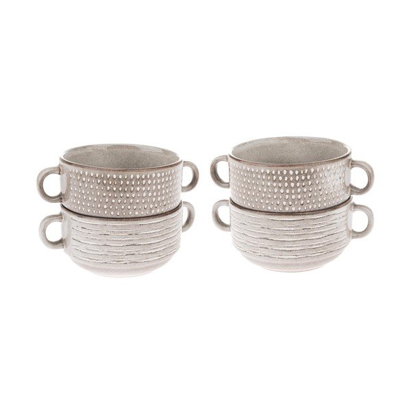 Jasnobrązowe ceramiczne miski zestaw 4 szt. na zupę 470 ml – Dakls