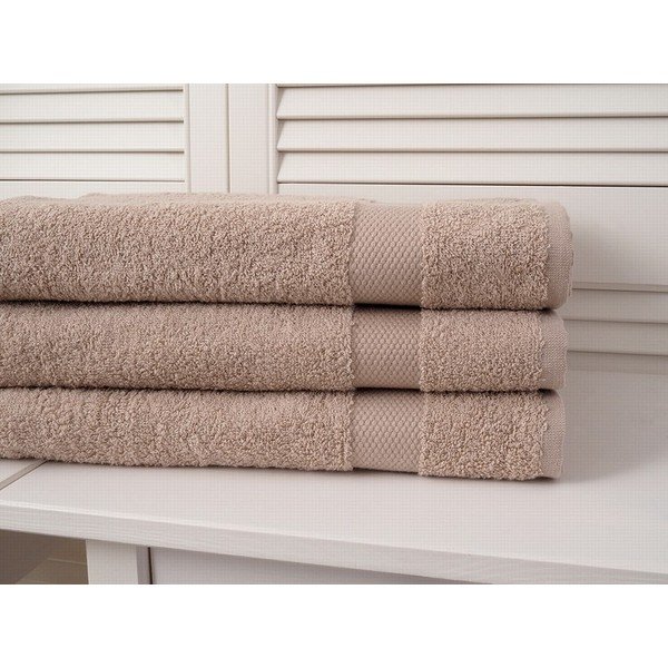 Jasnobrązowy ręcznik kąpielowy frotte 70x140 cm Adria – B.E.S.-image-1