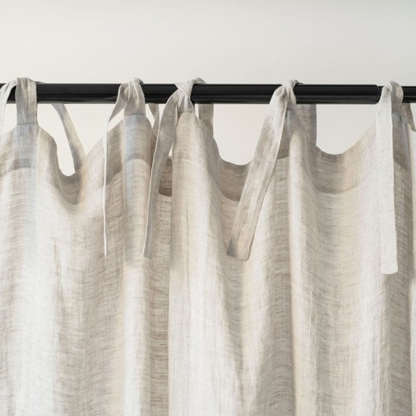 Beżowa lekka lniana zasłona na troczki Linen Tales Daytime, 275 x 130 cm-image-2