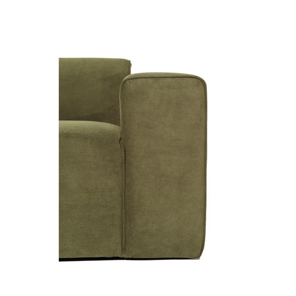 Zielona sztruksowa sofa modułowa w kształcie litery "U" Scandic Sting, lewostronna-image-4