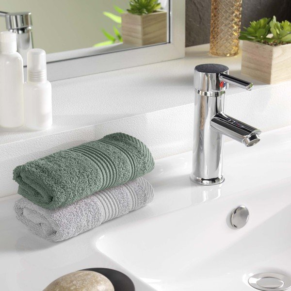 Szałwiowy bawełniany ręcznik frotte 30x50 cm Tendresse – douceur d'intérieur-image-1