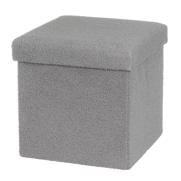 Szary puf z materiału bouclé Folding – Casa Selección