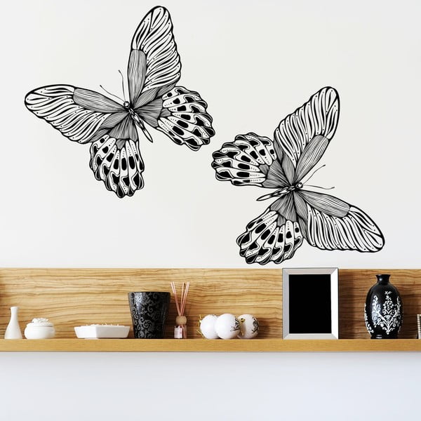 Naklejka dekoracyjna na ścianę Dwa czarne motyle