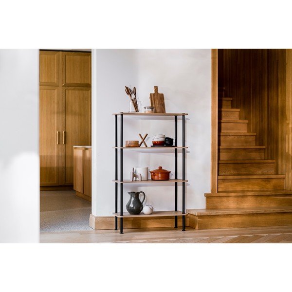 Niebieski regał w dekorze dębu 80x127x35 cm Teidi – noo.ma-image-1