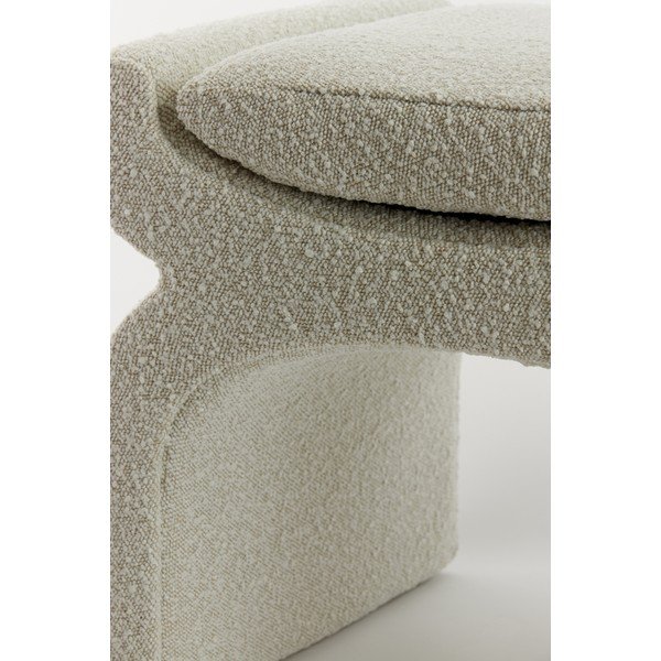 Kremowy puf z materiału bouclé Nafya – Light & Living-image-3