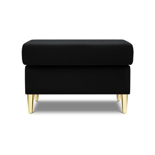 Czarny aksamitny podnóżek Kyoto – Cosmopolitan Design-image-1