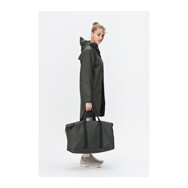 Ciemnozielona torba sportowa o wysokiej wodoodporności Rains Weekend Bag-image-1