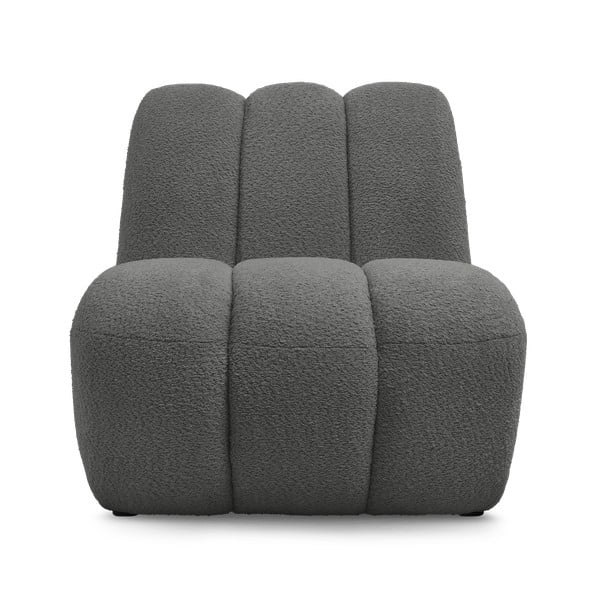 Ciemnoszary fotel z materiału bouclé Janissaire – Bobochic Paris-image-3