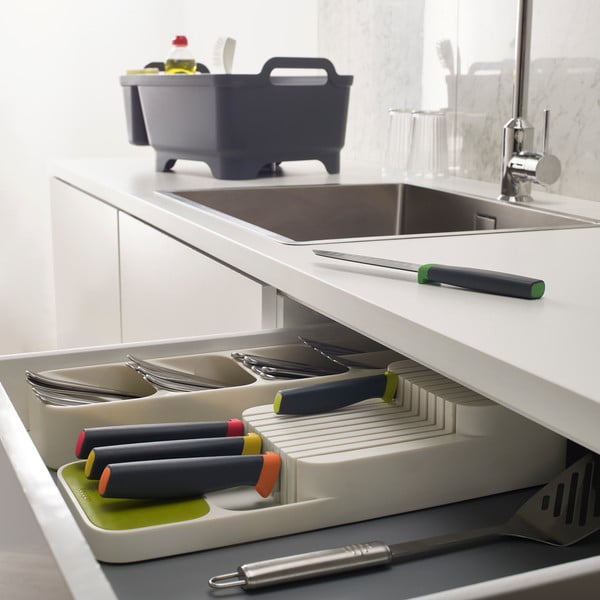 Biało-zielony kompaktowy organizer na sztućce Joseph Joseph DrawerStore-image-1