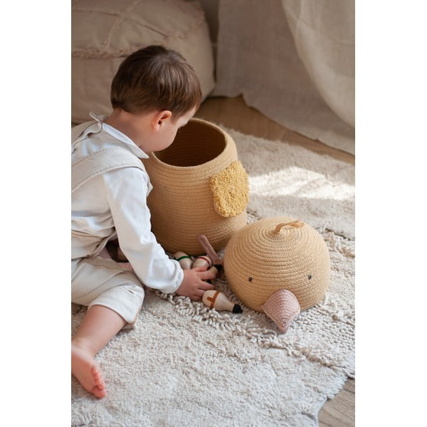 Żółty tekstylny dziecięcy kosz na zabawki ø 25x30 cm Charlie the Chicken – Lorena Canals-image-2