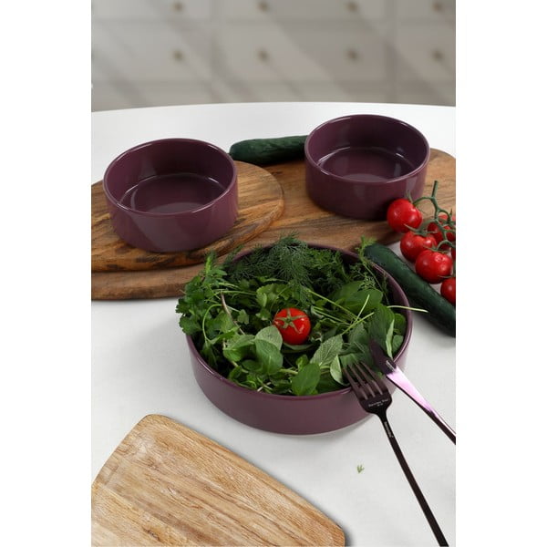 Zestaw 3 fioletowych ceramicznych misek My Ceramic, ø 21 cm-image-1