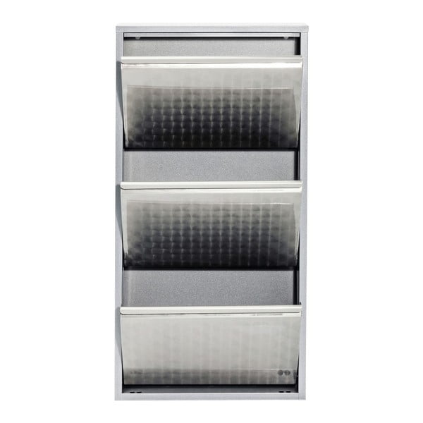 Metalowa szafka na buty w kolorze srebra Kare Design Caruso-image-1