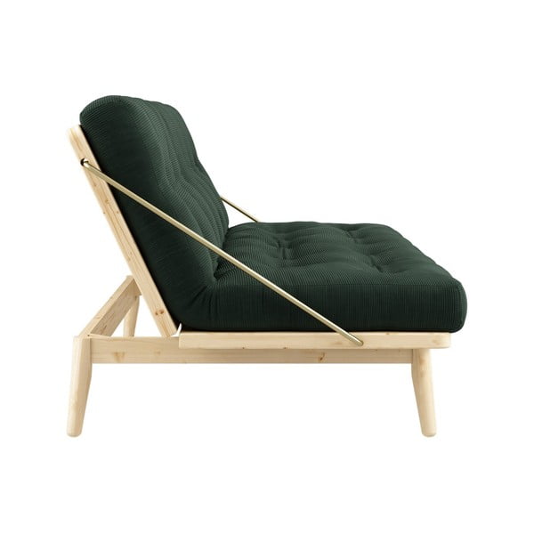 Sofa rozkładana ze sztruksową tapicerką Karup Design Folk Raw/Dark Green-image-4