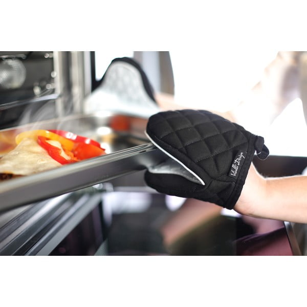 Czarno-biała bawełniana łapka kuchenna z silikonem Vialli Design-image-1