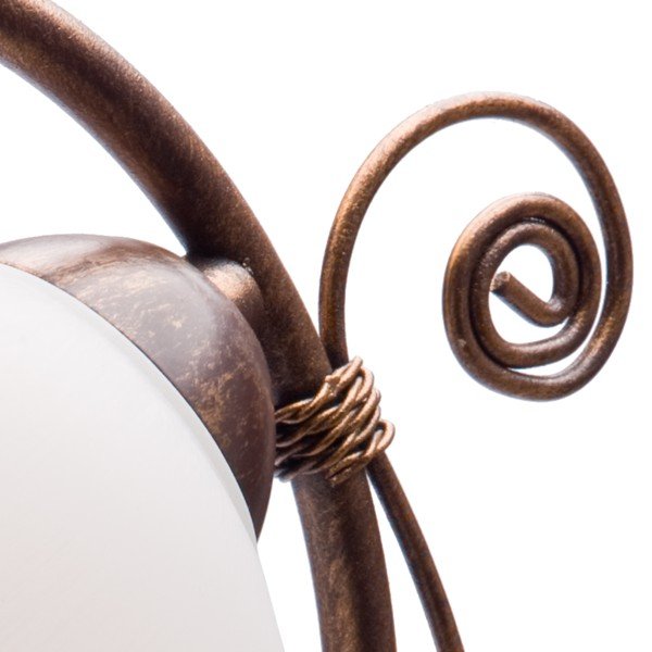 Biało-brązowa lampa stołowa ze szklanym kloszem (wysokość 39 cm) Retro Ii – LAMKUR-image-3