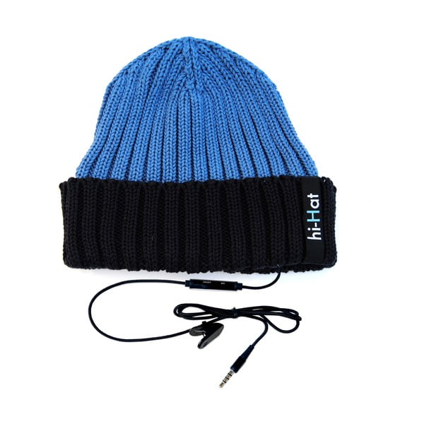 Czapka Hi-Hat ze słuchawkami, niebieska