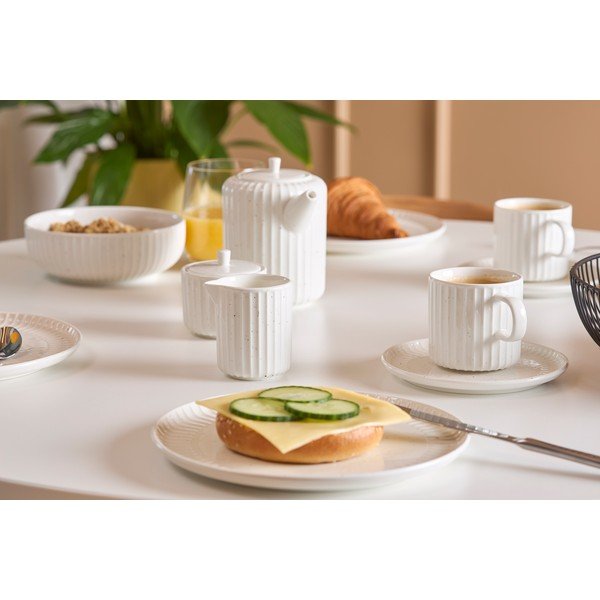 Biały kubek new bone china 410 ml Ora Gloss – Salt&Pepper-image-2