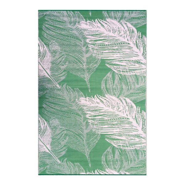 Zielony dwustronny dywan na zewnątrz Green Decore Leaves, 90x150 cm