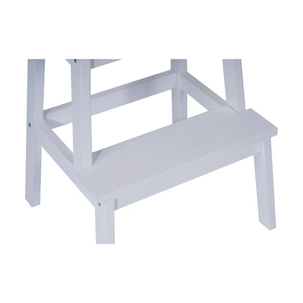 Biały stołek z drewna kauczukowego ze schodkiem Corg – Bonami Selection-image-2