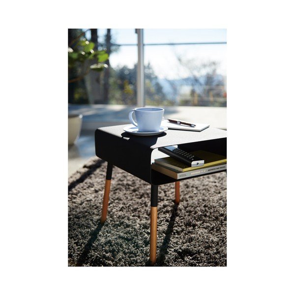 Czarny stolik YAMAZAKI Plain, wys. 35 cm-image-1
