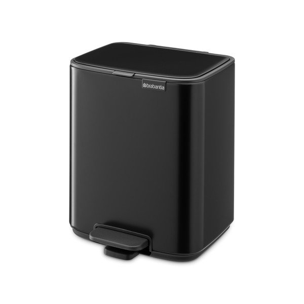 Stalowy kosz na śmieci z pedałem w kolorze matowej czerni 7 l Bo – Brabantia
