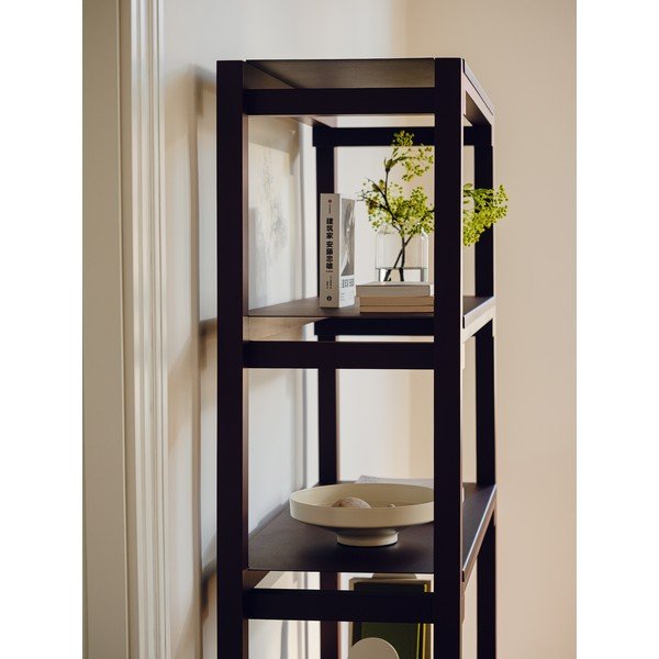 Bordowy regał z litego drewna bukowego 94x180x37 cm Noru – noo.ma-image-3