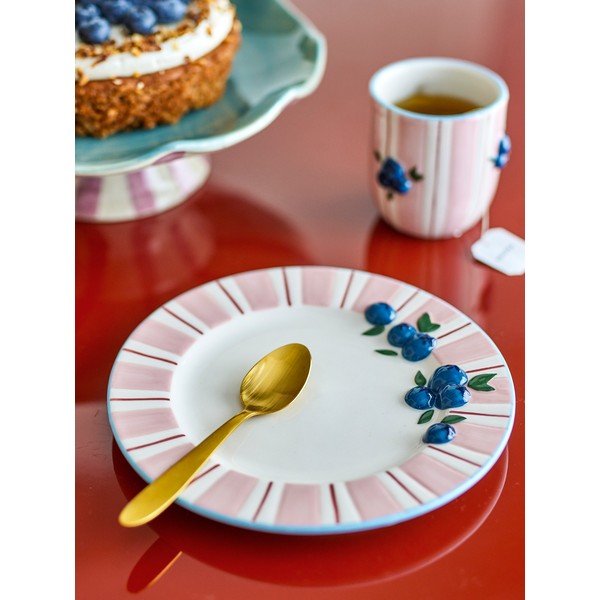 Różowe/kremowe kamionkowe talerze zestaw 4 szt. deserowe ø 20,5 cm Carry – Bloomingville-image-1