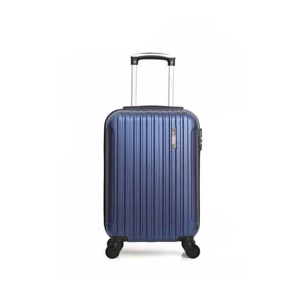 Niebieska walizka fakturowana z 4 kółkami Bluestar Lome, 31 l