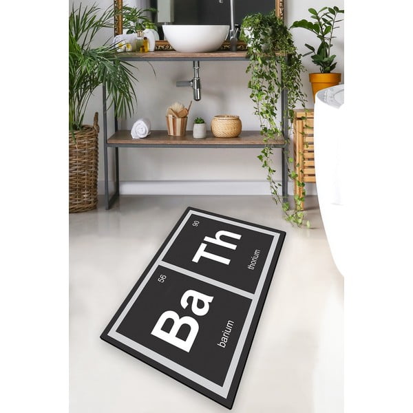 Czarny dywanik łazienkowy 70x120 cm Barium – Foutastic