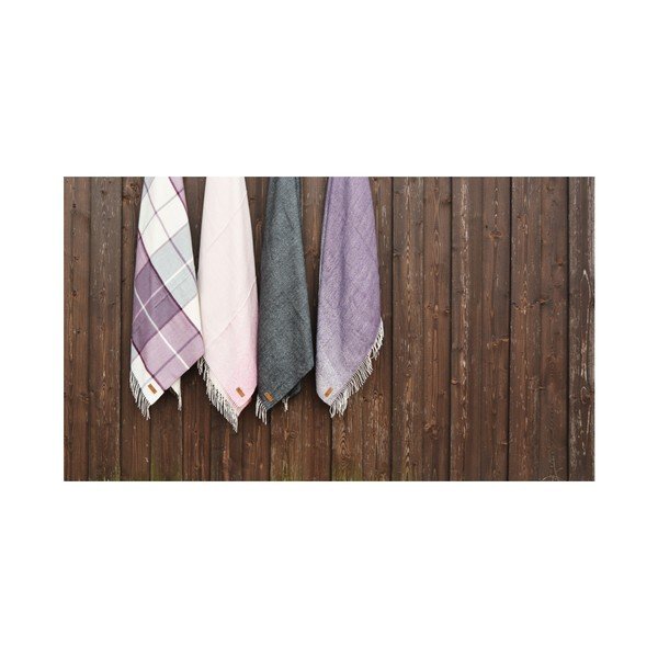 Niebieski koc z alpaki Hawke&Thorn Bradshaw Check-image-3