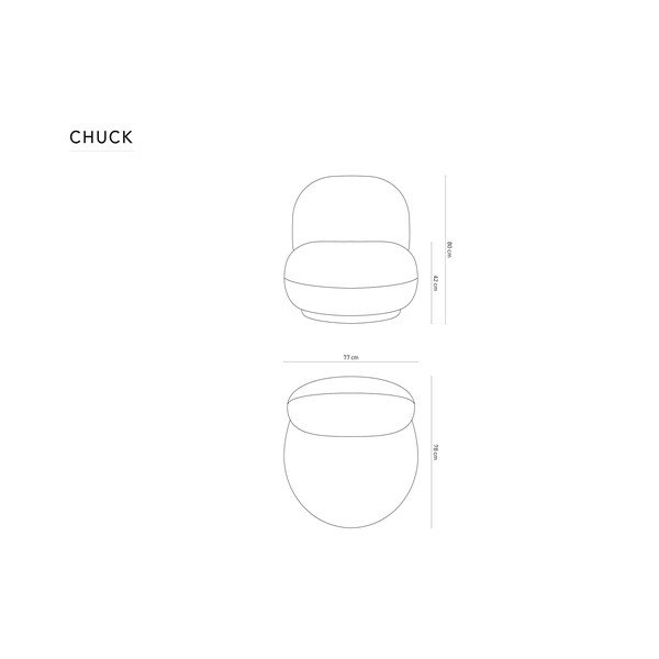 Jasnoniebieski obrotowy fotel z tkaniny szenilowej Chuck – Micadoni -image-4