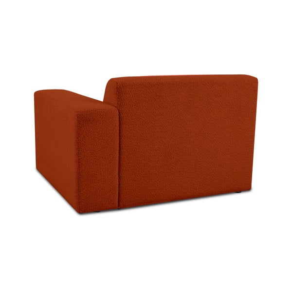 Ceglasty moduł sofy z materiału bouclé (prawostronny) Roxy – Scandic-image-2