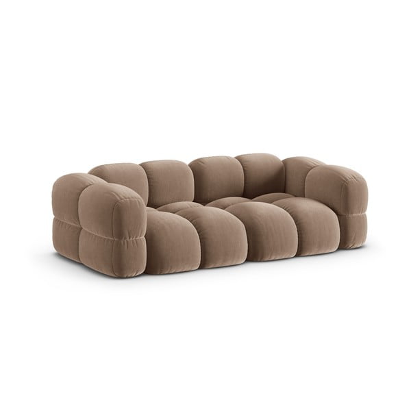 Brązowa aksamitna sofa 250 cm Loretto – Cosmopolitan Design-image-2