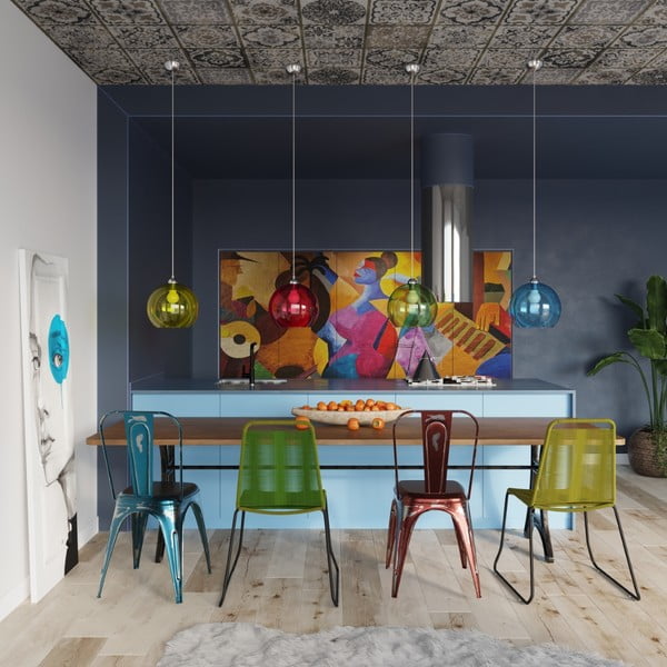 Zielona lampa wisząca z szklanym kloszem ø 30 cm Bilbao – Sollux-image-3