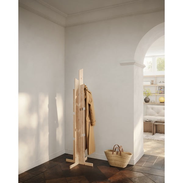 Wieszak z litego drewna sosnowego w naturalnym kolorze 60x186 cm Keeper – Karup Design-image-1