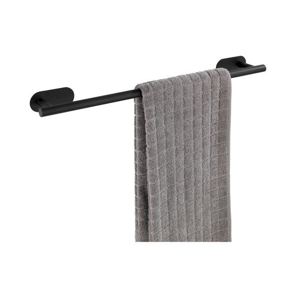 Matowy czarny ścienny uchwyt na ręczniki ze stali nierdzewnej Wenko Orea Rail Turbo-Loc®-image-2