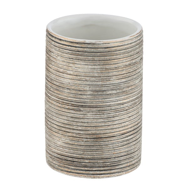 Brązowy ceramiczny kubek na szczoteczki Wenko Fedio-image-2